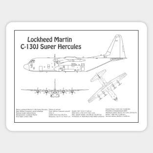 C-130 Hercules - Airplane Blueprint -  BD Sticker